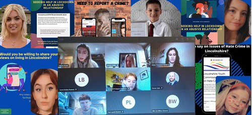 Screen shot of a digital conference showing youth commission members
