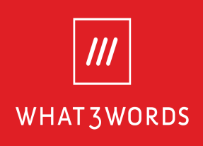 What 3 words white logo on a red background