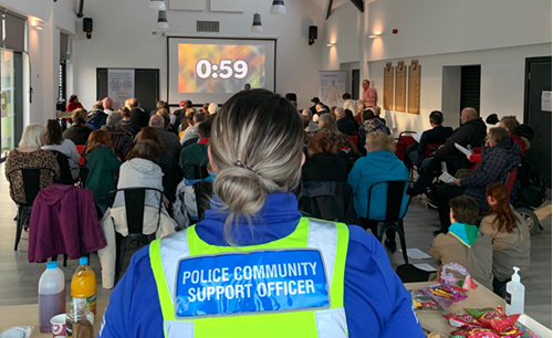 PCSO stood in a packed room for the Skegness Mutual Gain event